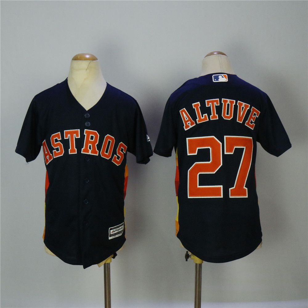 Youth Houston Astros #27 Altuve Blue MLB Jerseys->youth mlb jersey->Youth Jersey